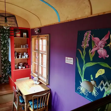 Benno Der Wagen - Kreativ Gestaltetes Tiny House Am Waldrand Nahezu Alleinlage Rennsteig Gruenes Band Pur Hund Willkommen *